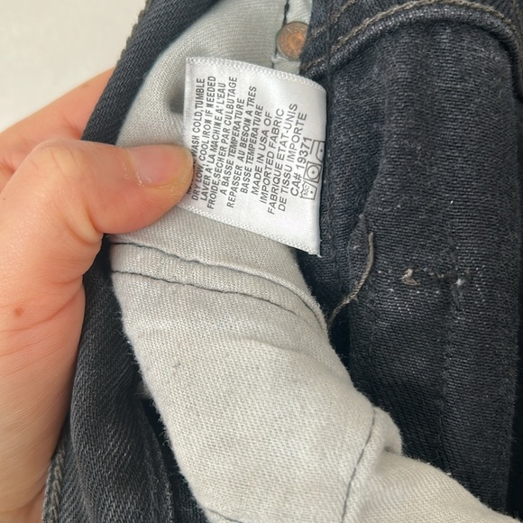 Redone Levi’s black jeans size 25 high rise long inseam straight leg 90s - Picture 12 of 13